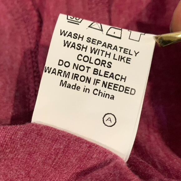 Angerella Oversized Soft Loose Fit Long Sleeve Pocket Shirt Wine Red Women 3XL - Picture 8 of 12